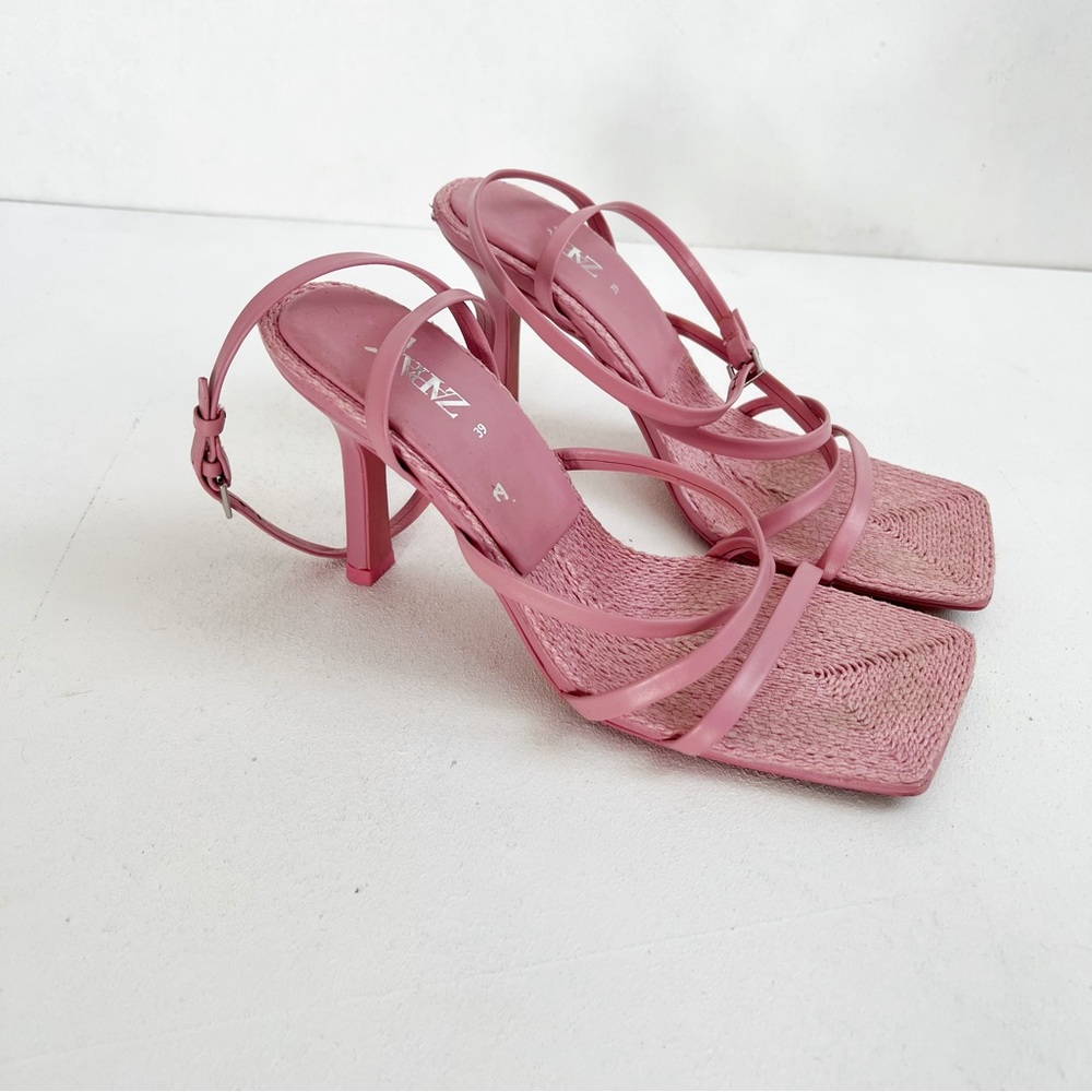 Zara | Pink Square Toe Heels - Picture 5 of 5